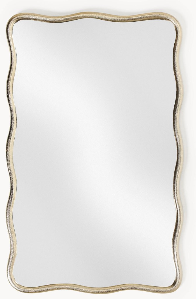 Specchio da parete con cornice ondulata in metallo Reggie