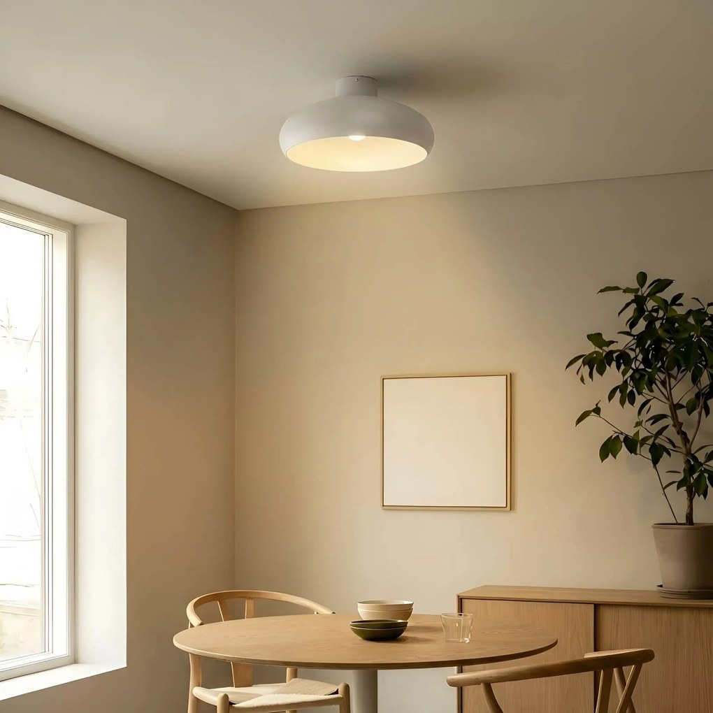 Plafoniera soffitto Elover Lindby, dimmerabile, Crema / Ambra, Soggiorno / Sala da pranzo, Metallo, Moderno, Plafoniera