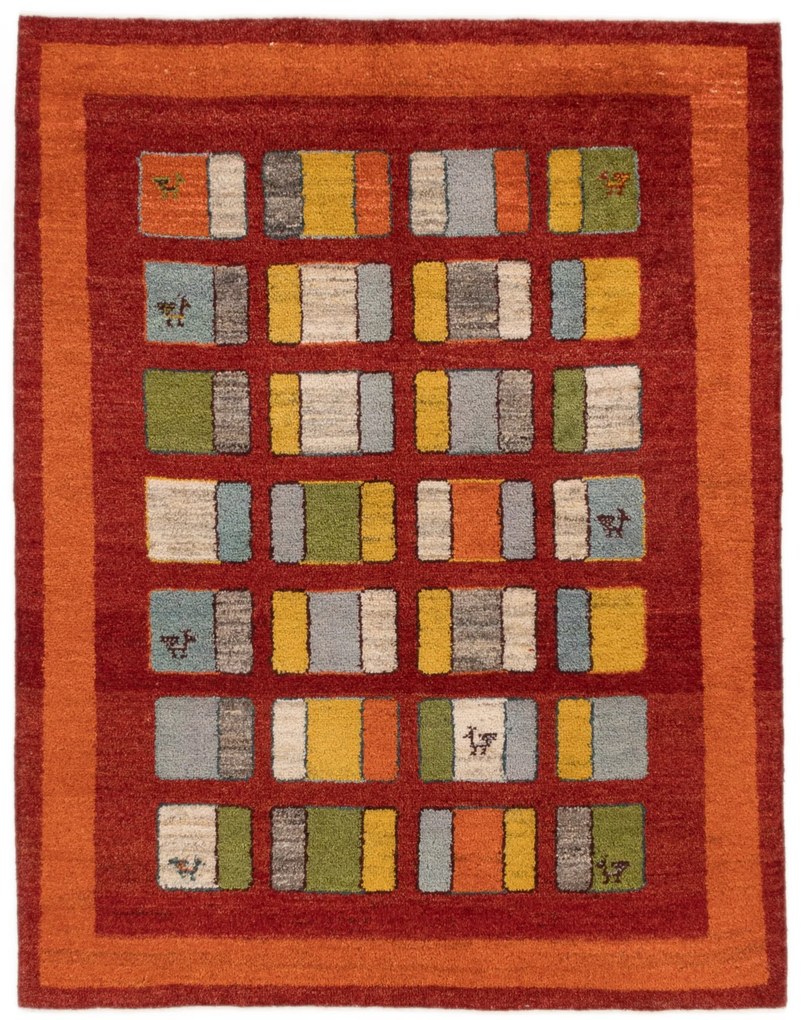 Gabbeh Tappeto persiano 190 x 150 Rosso (Iran) Annodato A Mano