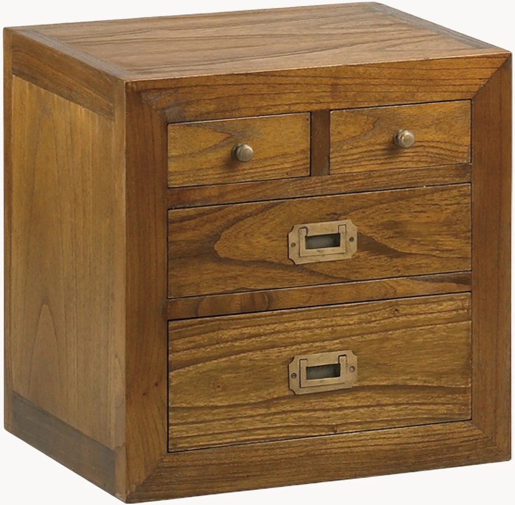 Cassettiera in legno di Mindi fatta a mano Star