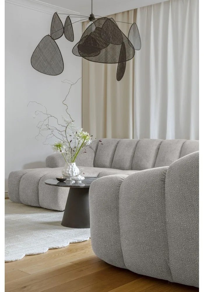 Divano angolare grigio chiaro (con penisola a destra/a U) Shell – Miuform