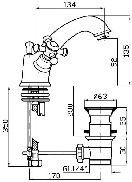 Gruppo Lavabo Monoforo Cromo Zucchetti Delfi Z46526.8008