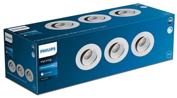 Philips - SET 3x LED Lampada da bagno dimmerabile ABROS LED/9W/230V IP44
