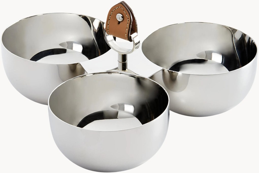 Set di 3 ciotole per salse con manico in pelle Wyatt