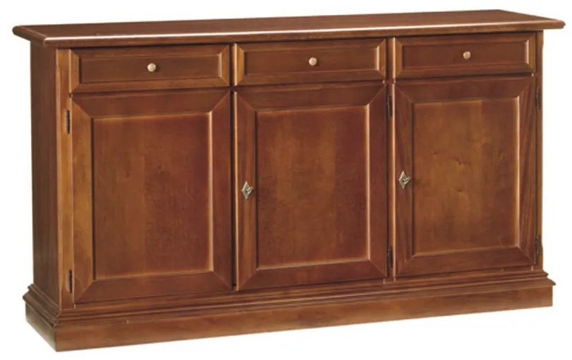 Credenza da 156 cm  classica in legno noce lucido