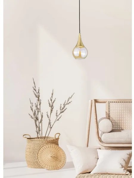 Lampadario a sospensione con filo LACRIMA HONEY 1xE27/60W/230V