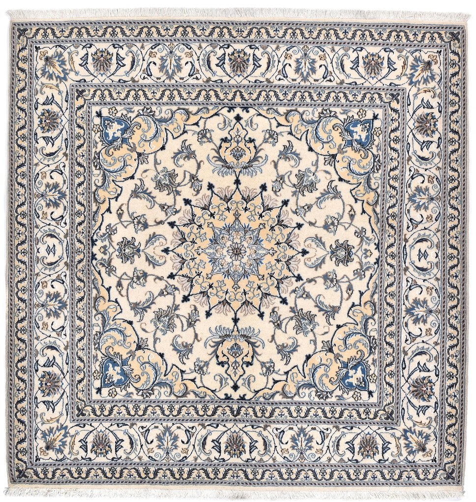 Nain Tappeto persiano 200x200 Beige (Iran) Annodato A Mano