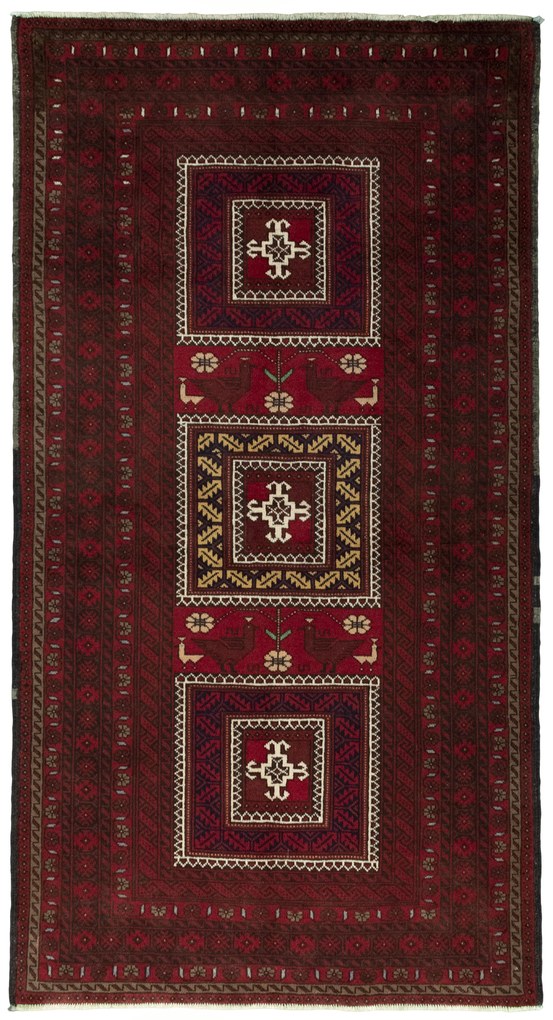 Tappeto persiano 220 x 120 Rosso (Iran) Annodato A Mano