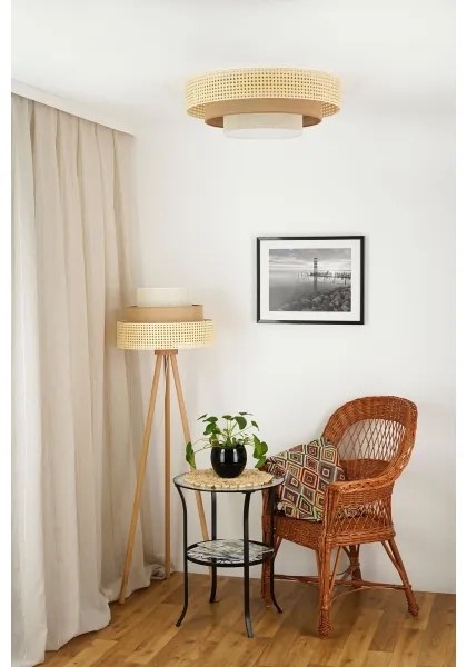 Brilagi - Plafoniera LED CEDAR LUNETA LED/26W/230V rattan/marrone/crema