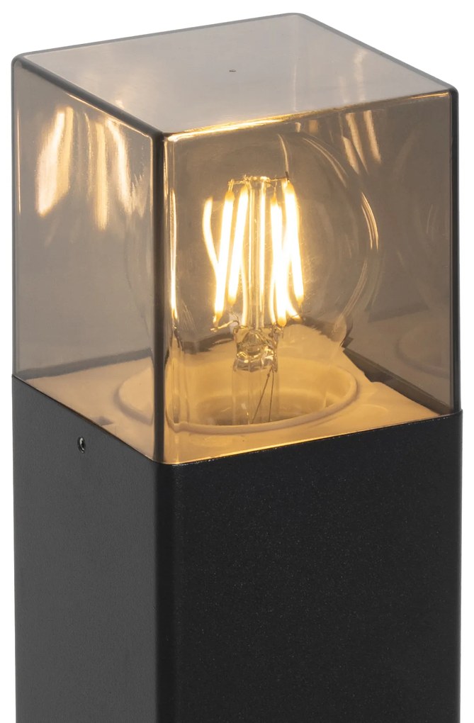Lampada da esterno a terra nera 50 cm IP44 con vetro fumé - Denmark