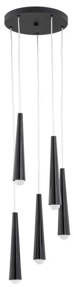 Argon 2103 - Lampadario su filo HOLLYWOOD 5xE14/7W/230V nero