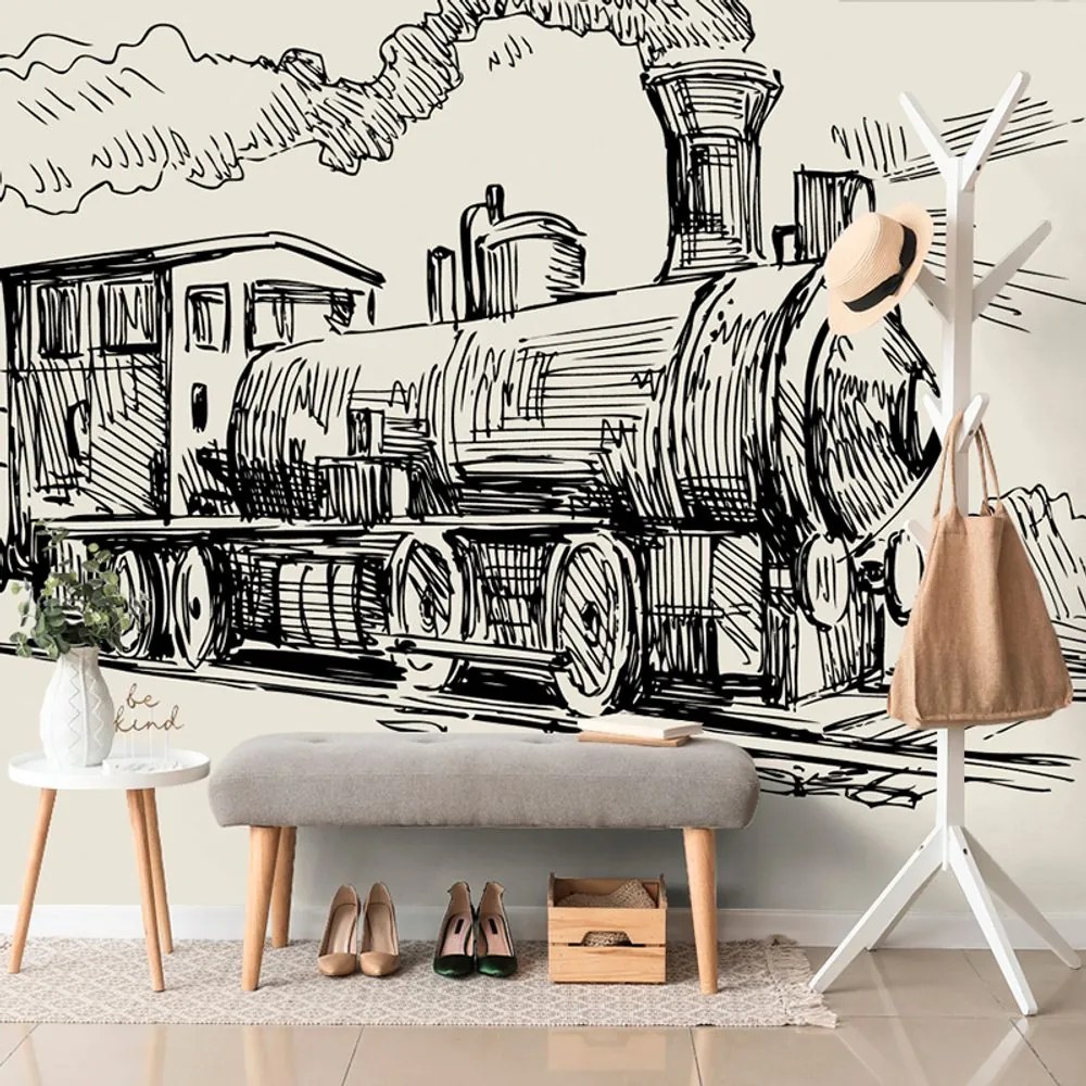 Carta da parati – Treno in stile retrò