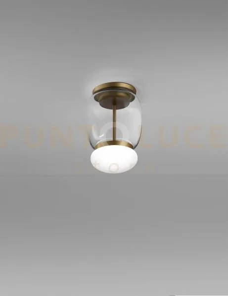 Faro lampada da soffitto s cristallo bianco montatura ottone vernic...