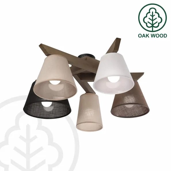 Brilagi - Lampadario LED ANTHONY 5xE14/40W/230V rovere noce