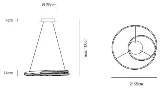 Circuit sospensione 40w 2500lm 3000k dim black