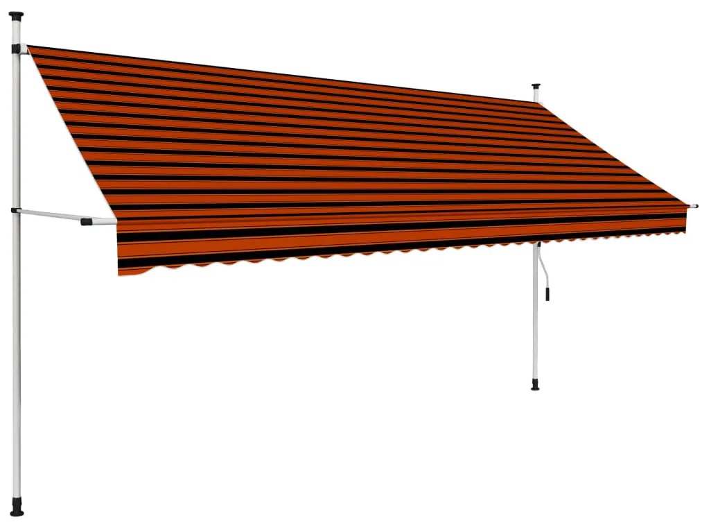 Tenda Da Sole Retrattile Manuale 350 Cm Arancione E Marrone /