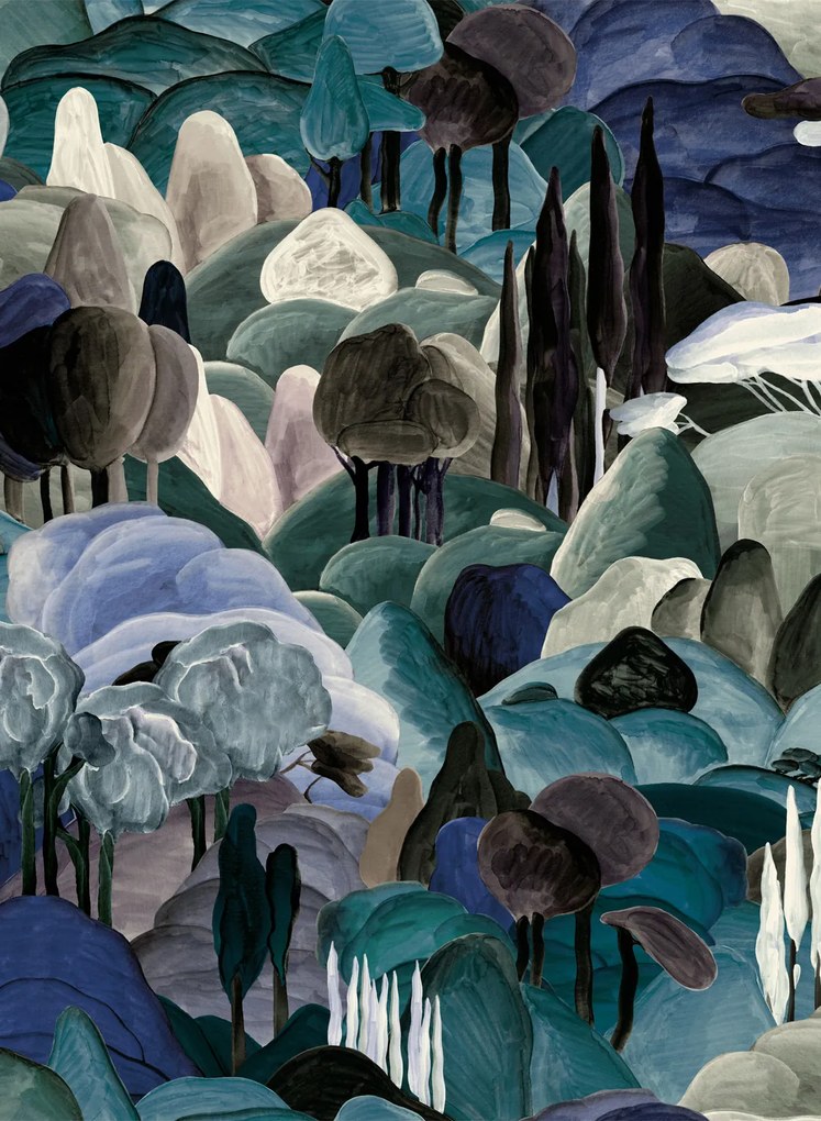 Arte International Carta da parati All Ombra Dei Cipressi - Midnight Dream