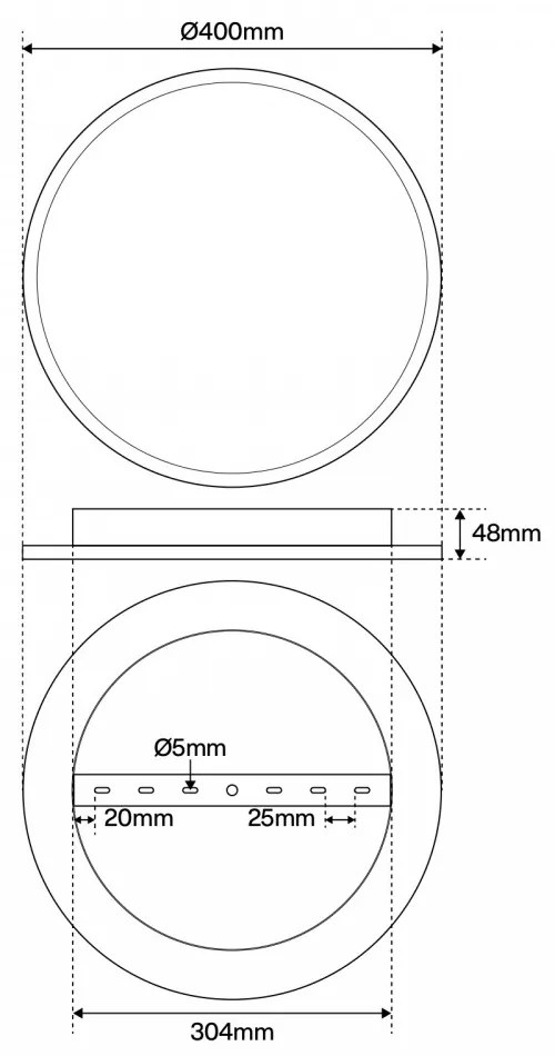 Plafoniera LED 36W Ø400mm con driver Philips Bianca 4.680lm CCT Colore Bianco Variabile CCT
