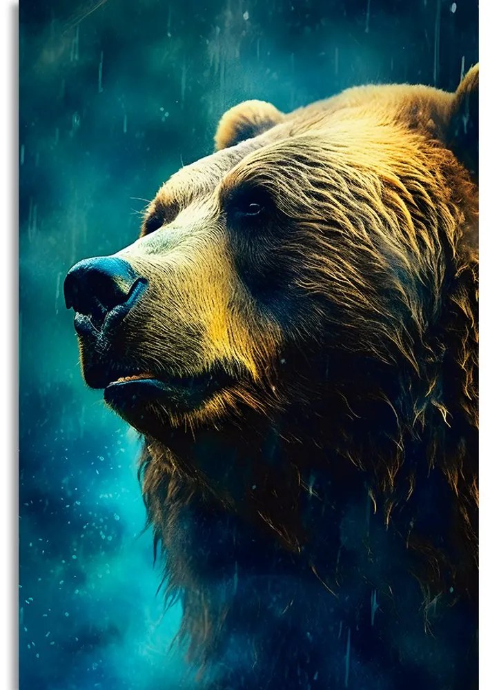 Stampa su tela – Orso blu-oro