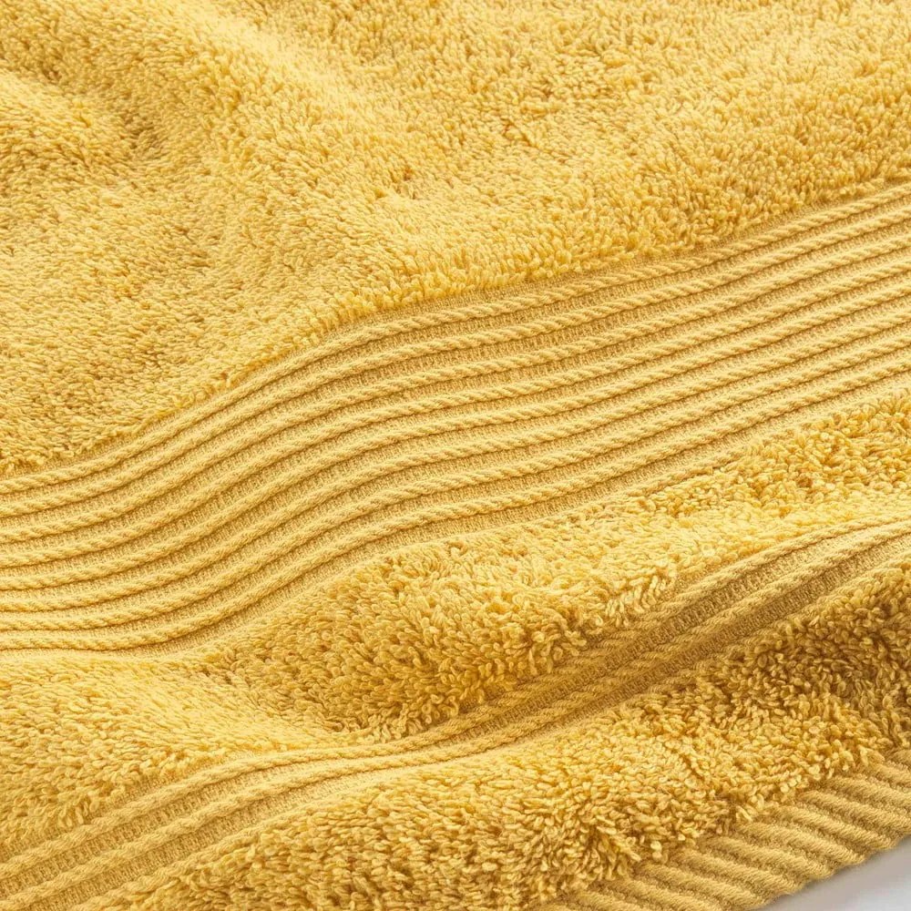 Asciugamano giallo in spugna di cotone 70x130 cm Tendresse - douceur d'intérieur