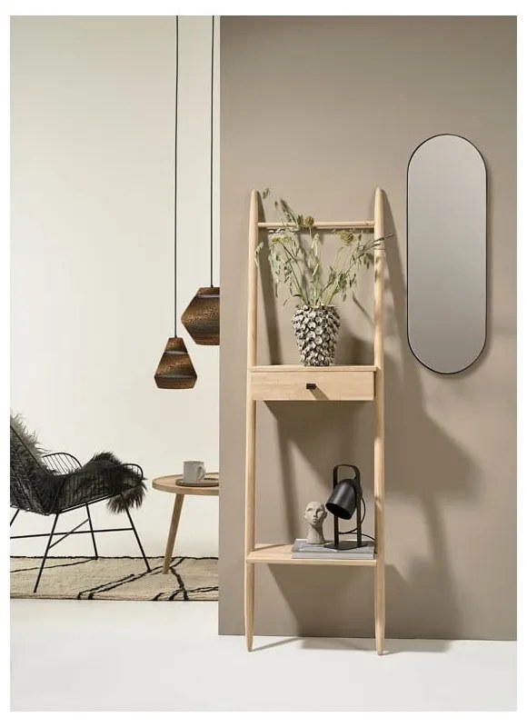 Scaffale in legno di quercia di colore naturale 30x170 cm Ebern - Villa Collection