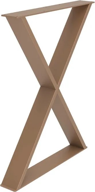 Gamba per mobili a X STEELMI Cross in acciaio rame opaco L 58 x P 8 x H 71 cm