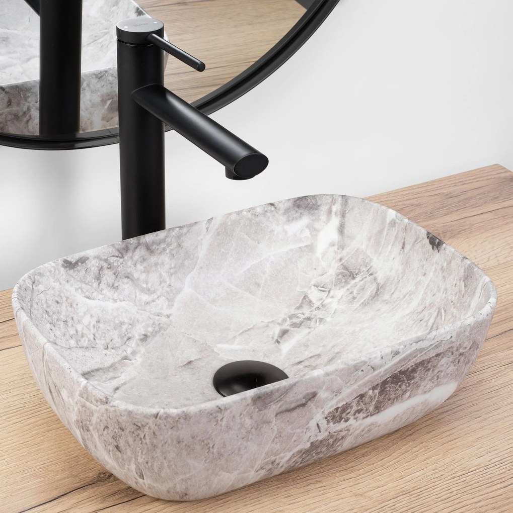 Lavabo da appoggio Rea Belinda mini stone matt