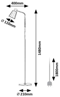 Rabalux 74003 - Lampada con piedistallo AZIM 1xE27/40W/230V