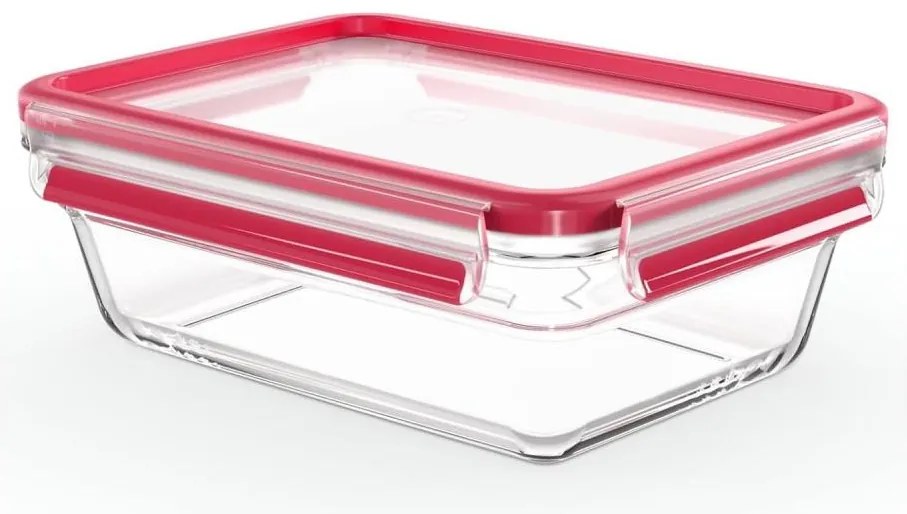 Tefal - Contenitore per alimenti 1,3 l MSEAL GLASS rosso/vetro