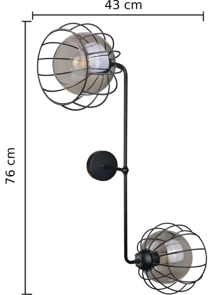 Applique SOLO BLACK 2xE27/60W/230V
