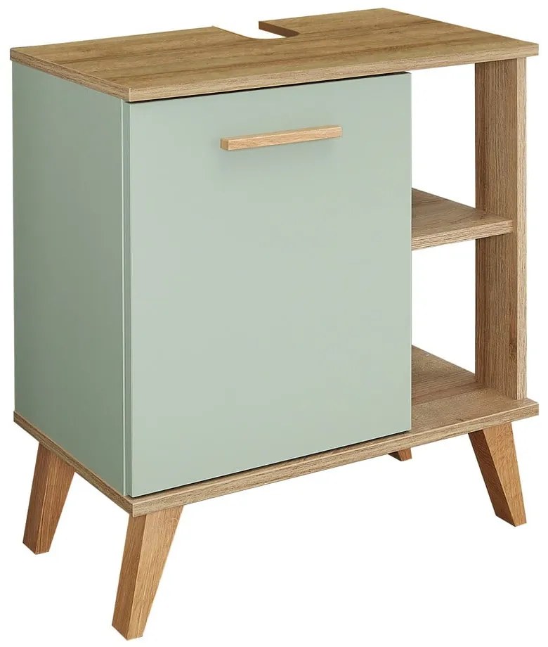 Mobile verde sotto il lavabo in rovere 60x65 cm Set 963 - Pelipal