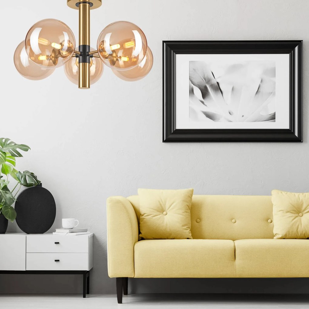 Plafoniera soffitto Natalia Lamkur Lighting, dimmerabile, Ottone / Oro, Soggiorno / Sala da pranzo, Vetro, Moderno, Plafoniera