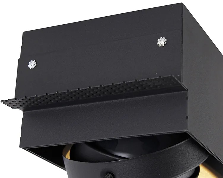 Set di 6 faretti da incasso neri GU10 AR111 senza bordi - Oneon