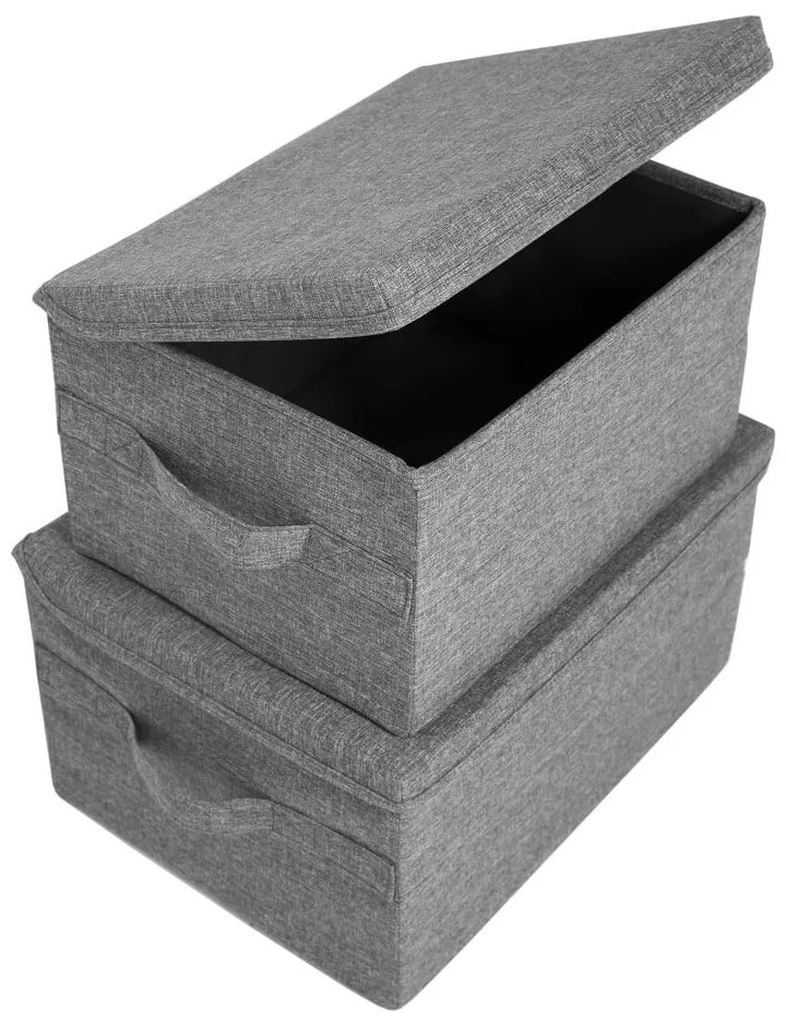 Scatola con coperchio grigia in tessuto 45x34x25 cm Soft Storage – Bigso