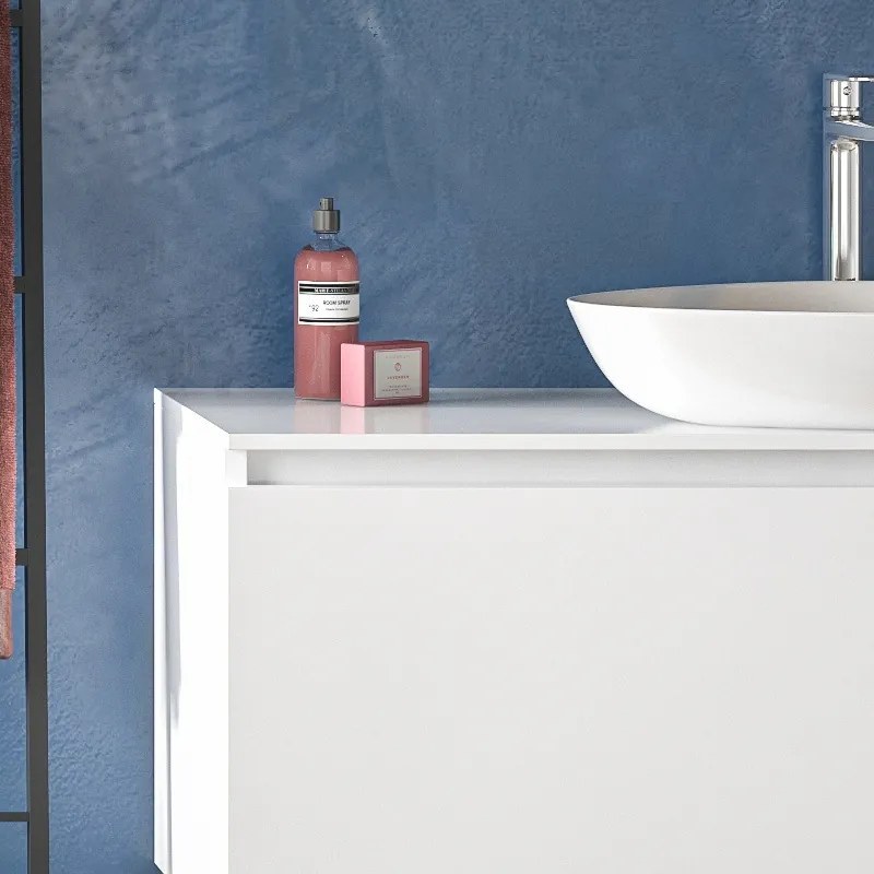 Mobile 120cm bagno installazione sospesa con cassetto ammortizzato SP-120B - KAMALU