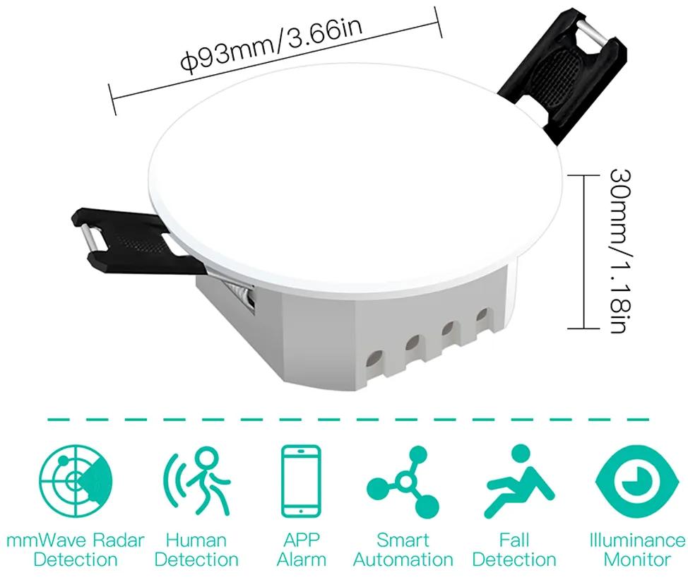 ZigBee Sensore Presenza Persone Con Onda mm Sensibilita Distanza Tempo Ritardo Regolabile Montaggio Da Incasso