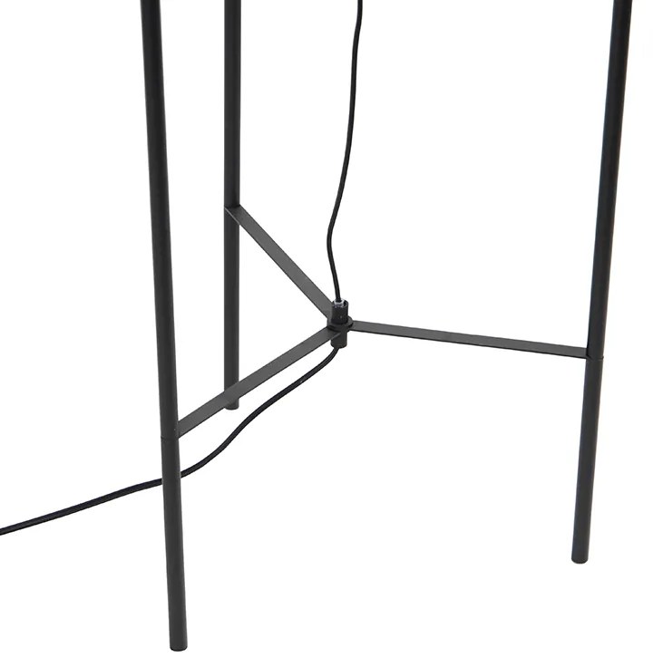 Lampada da terra di design nera con vetro fumé - Bliss