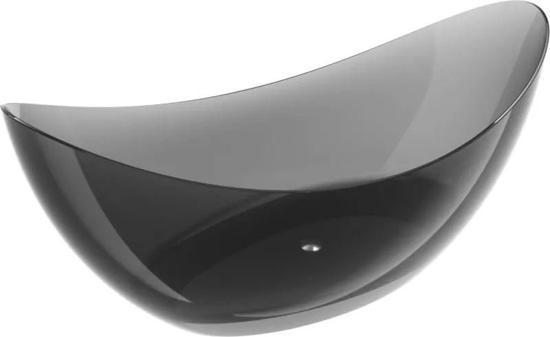 Mexen Vea vasca da bagno autonoma trasparente nera 180 x 80 cm, tappo cromato - 58091808013