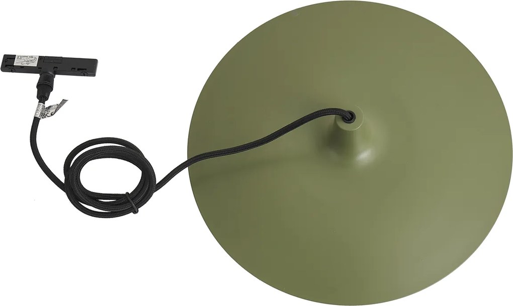 Lampada a sospensione retrò verde per sistema a binario monofase - Slimline Panzi