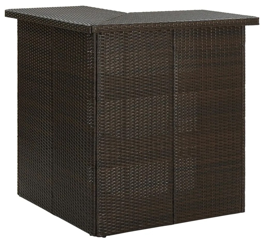 Set da bar da giardino 4 pz con cuscini in polyrattan marrone