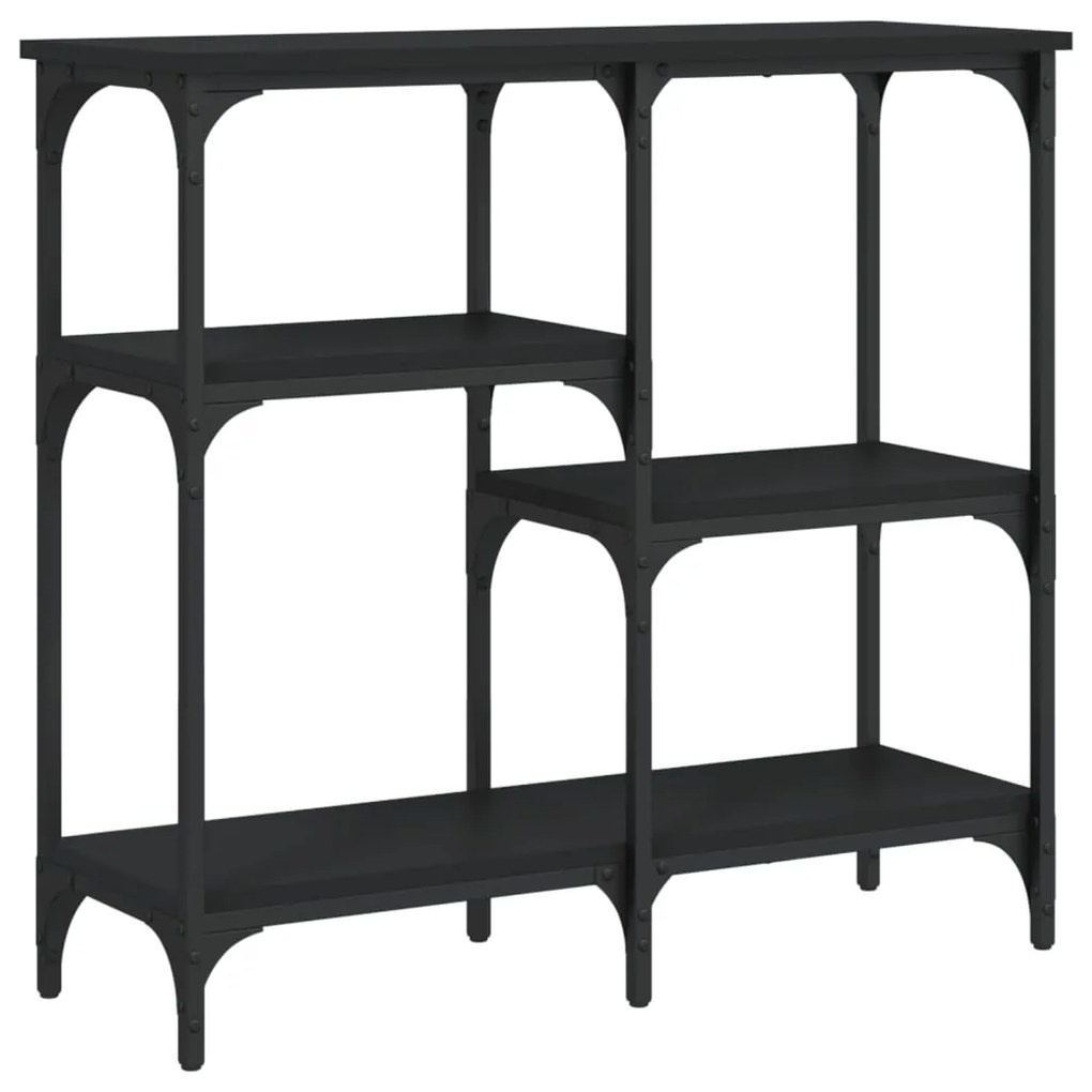 Tavolino Consolle Nero 80x29x75 cm in Legno Multistrato