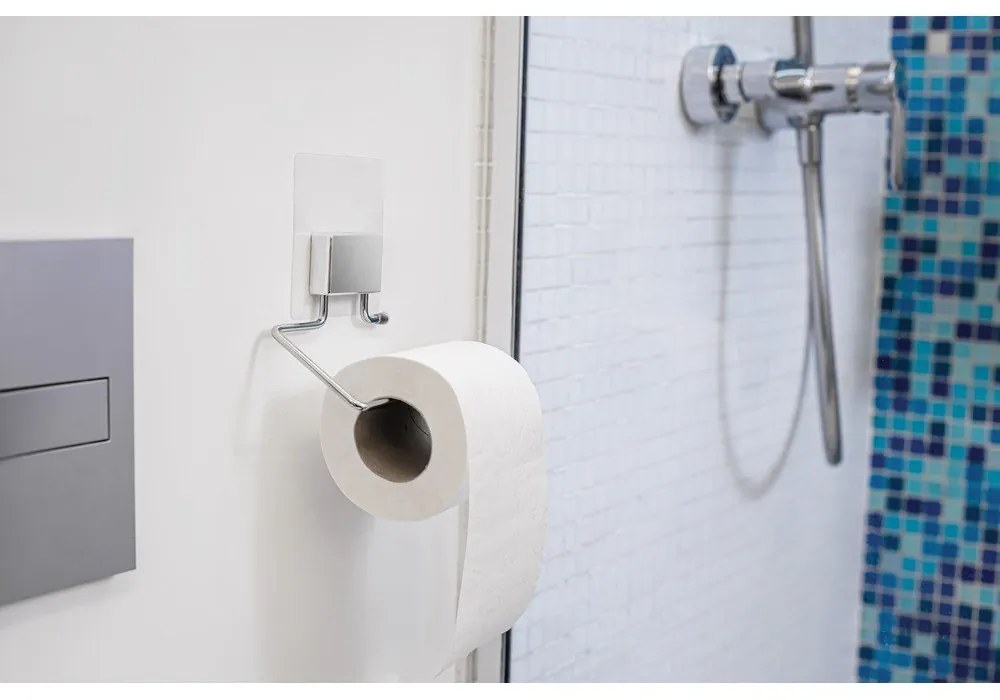 Supporto autoadesivo in acciaio cromato per carta igienica Bestlock Magic Bath - Compactor