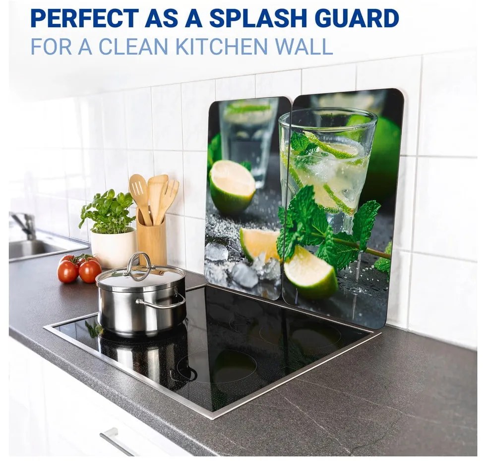 Set di 2 cappe da cucina in vetro con, 52 x 30 cm Mojito - Wenko