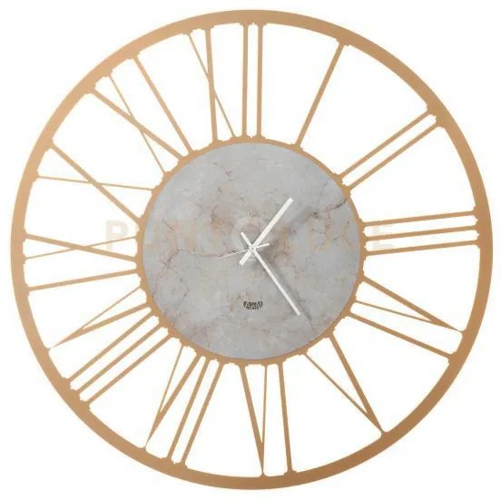 Orologio da parete design big 90 oro laccato e marmo travertino