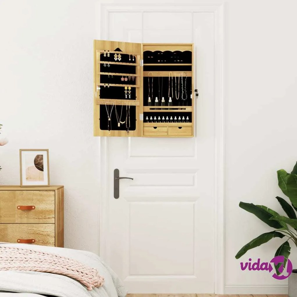 vidaXL Armadio Portagioie con Specchio a Muro 37,5x10x67 cm