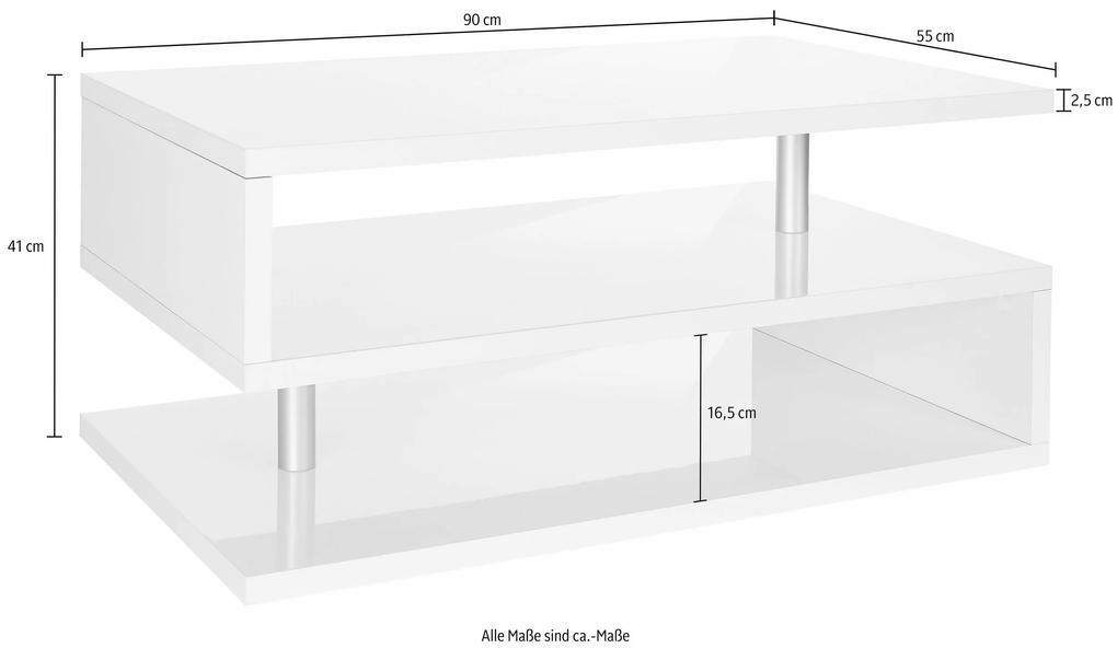 Tavolino da Salotto Zeta 90 - Mobile Elegante per la zona giorno, Antracite opaco