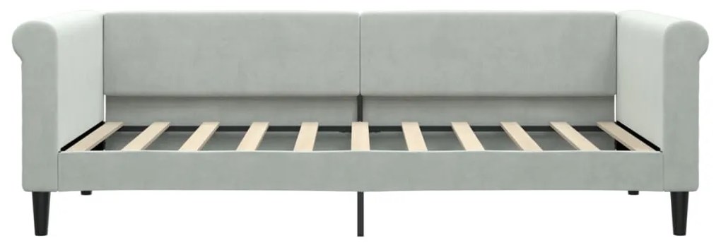 Divano letto con materasso grigio chiaro 90x190 cm in velluto