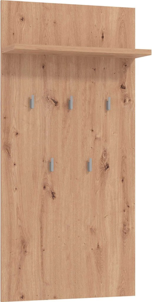 OLLIE - attaccapanni da parete moderno con mensola colore rovere
