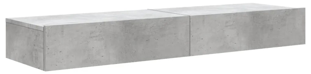 Mobili porta tv con luci led 2 pz grigio cemento 60x35x15,5 cm
