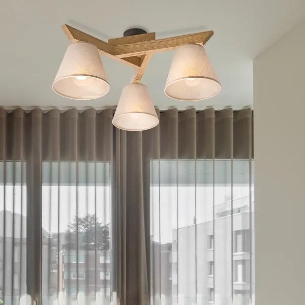 Brilagi - LED  Lampadario a plafone ANTHONY 3xE14/40W/230V quercia/beige